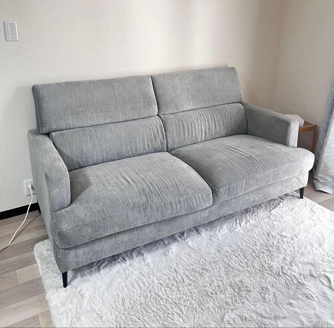 【近藤】ニトリ3人掛けソファ (サザーラ GY)