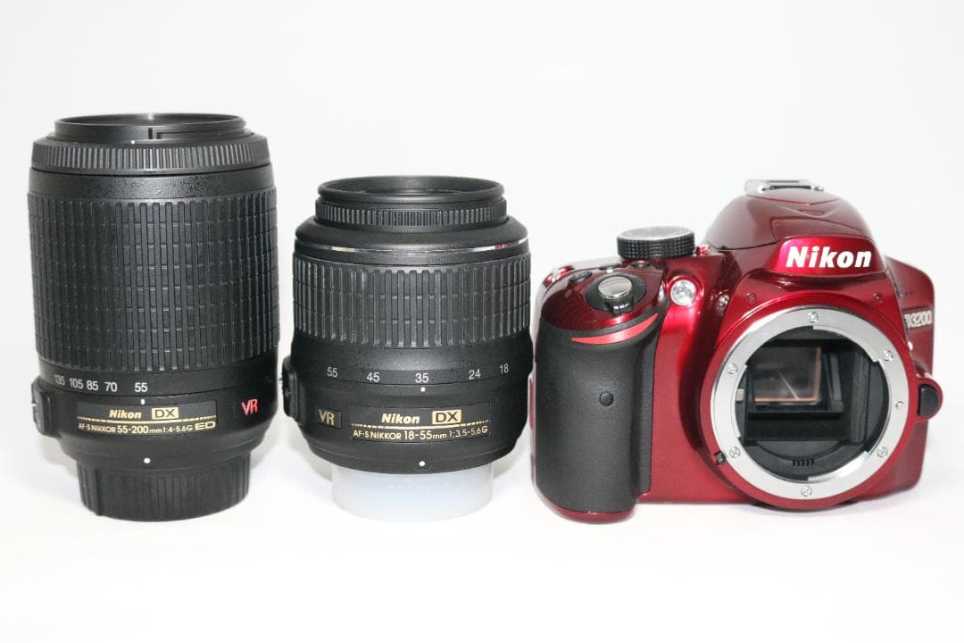 美品 希少レッド⭐望遠レンズセット Nikon D3200⭐S回数少⭐一眼レフ