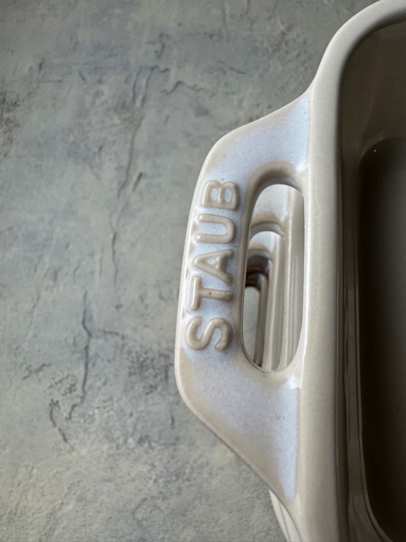 ストウブ Staub レクタンギュラーディッシュ 白✖️3個 グレー✖️2個