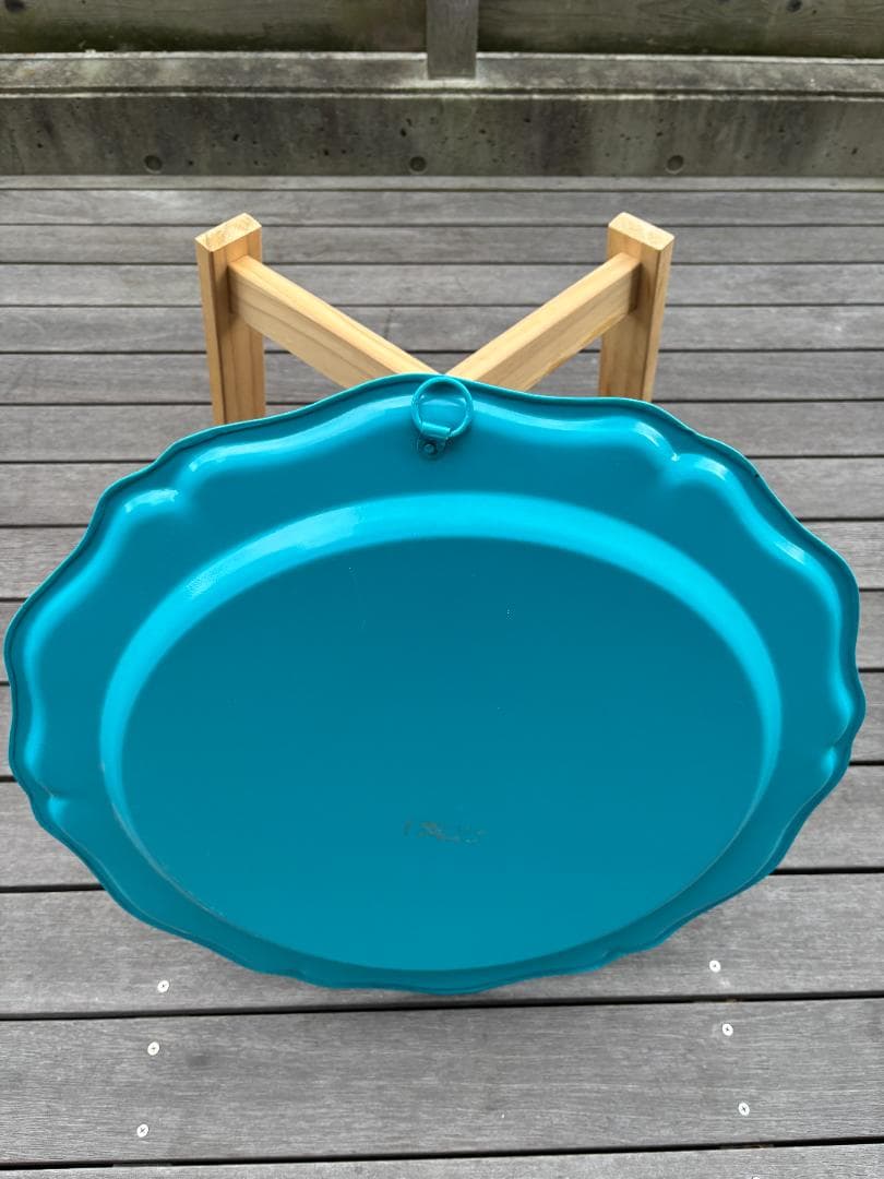 【IKEA　北欧・モロッコ風】トレイテーブル 折りたたみ ターコイズブルー