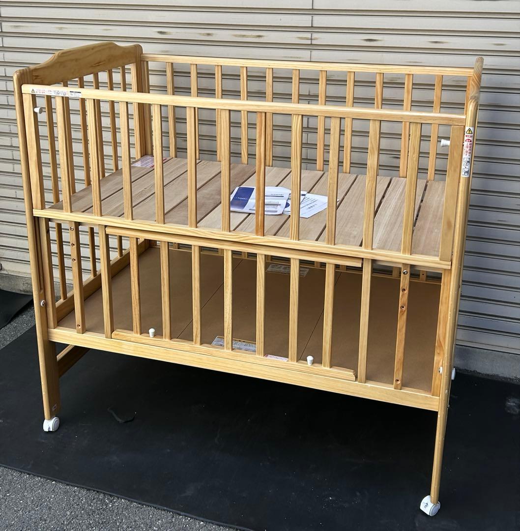 【引取・配達】カトージ　ハイシートベビーベッド（ナチュラル）　尼崎・大阪