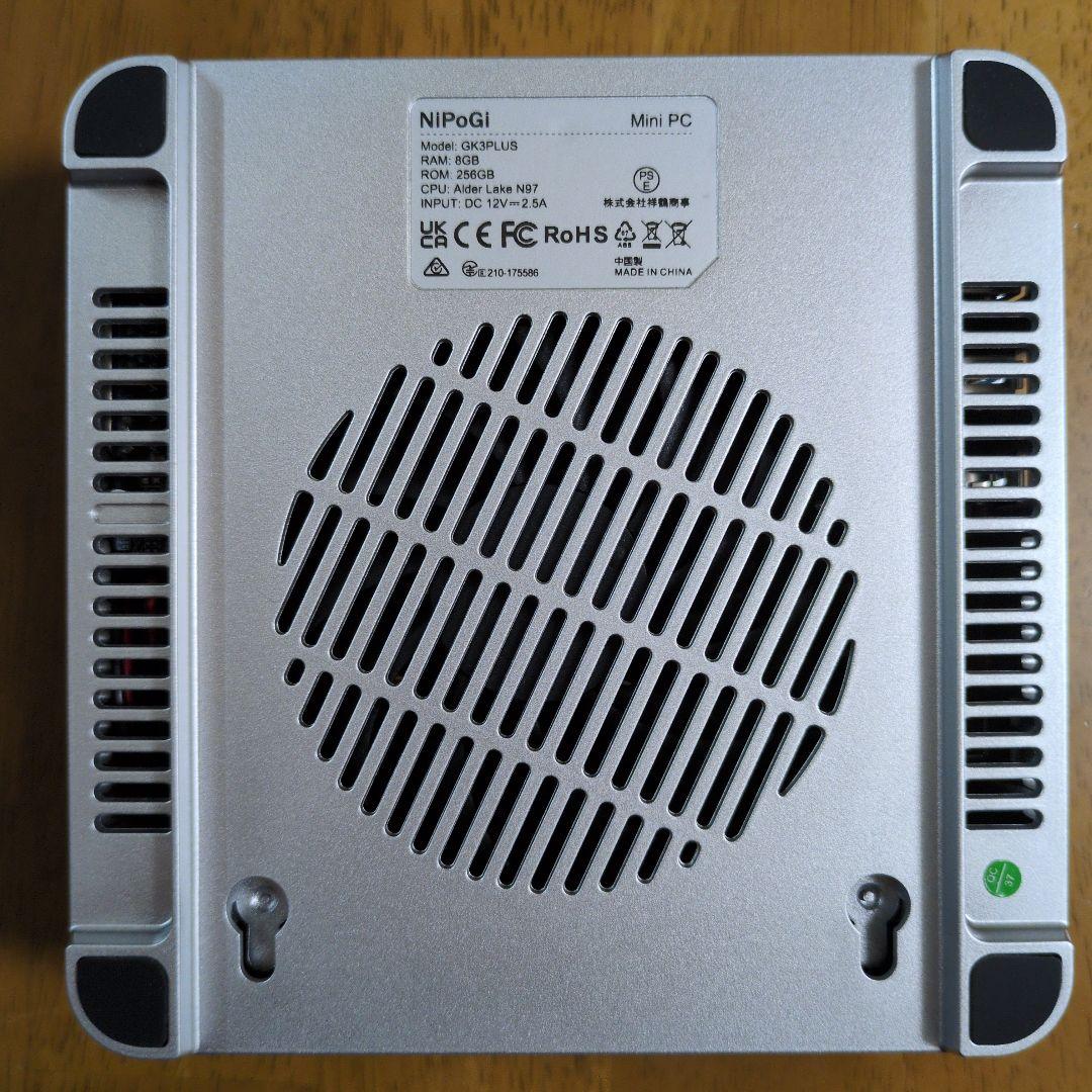 ミニPC NIPOGI GK3PLUS N97 8GB 256GB