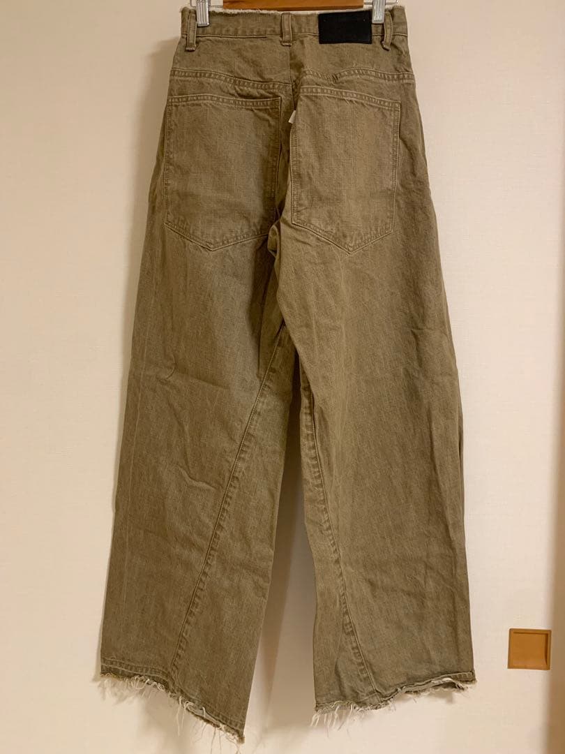JIEDA オリーブデニムワイドレッグパンツ