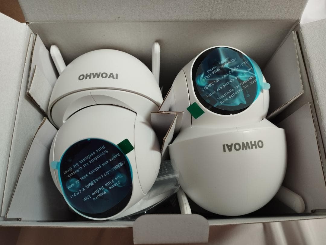 ワイヤレス＆ソーラー　防犯カメラ　2台　パンチルト機能　双方向通話　IP66