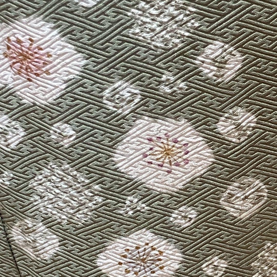 カメ様［6774］訪問着 舞花文様 金彩 絞り 幅広サイズ 正絹 着物 袷