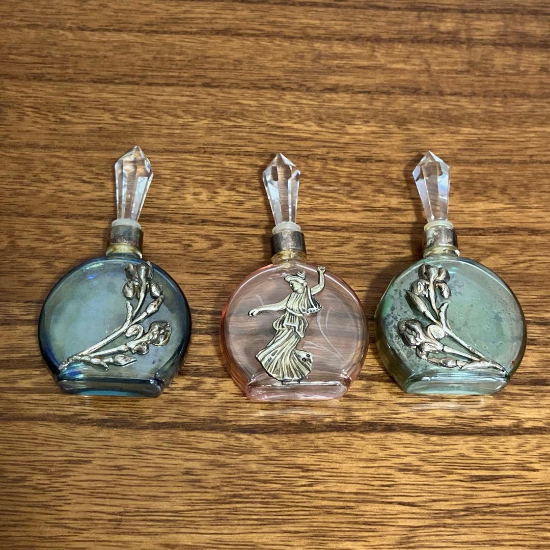 レトロ vintage イタリア製 ガラス瓶 ３点 セット