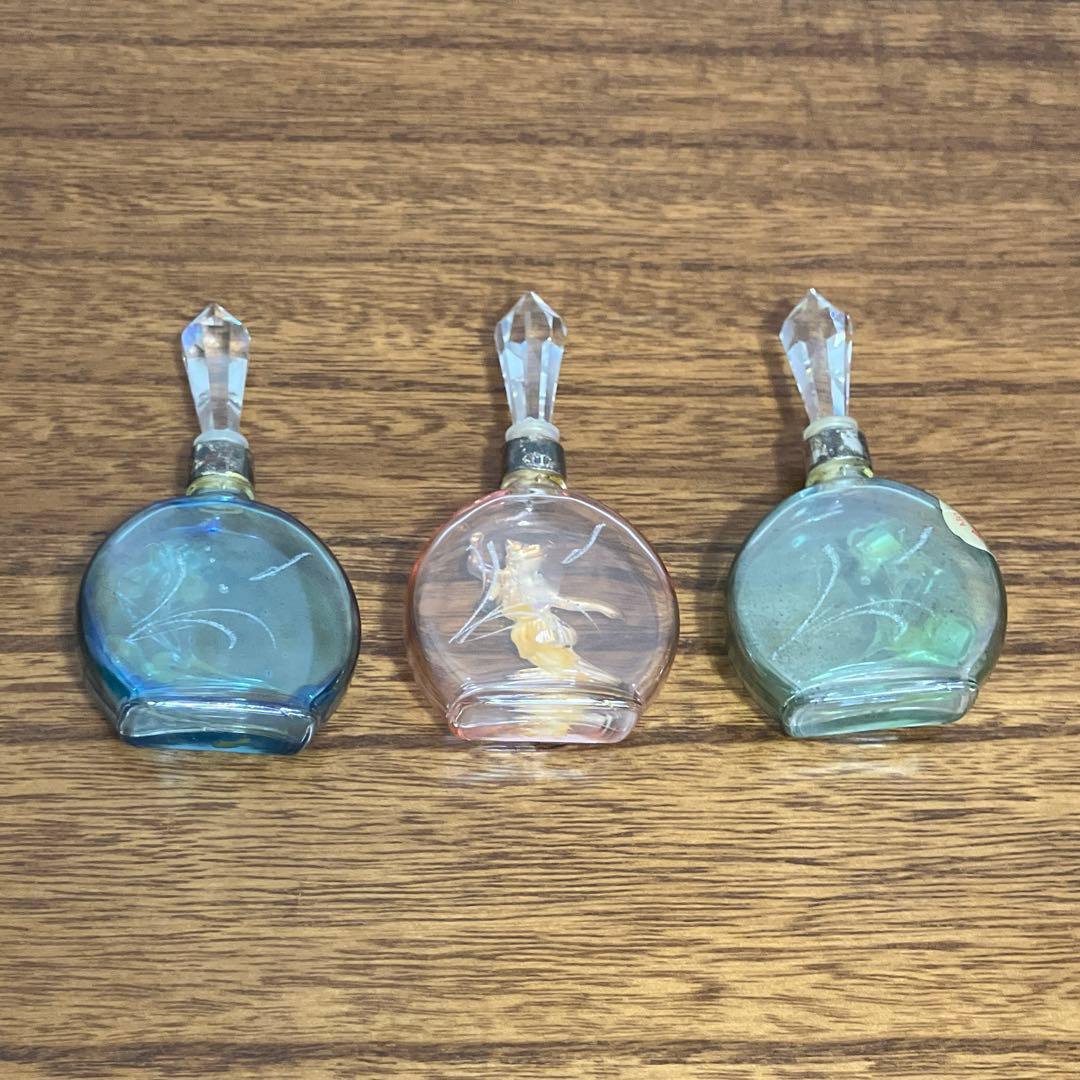 レトロ vintage イタリア製 ガラス瓶 ３点 セット