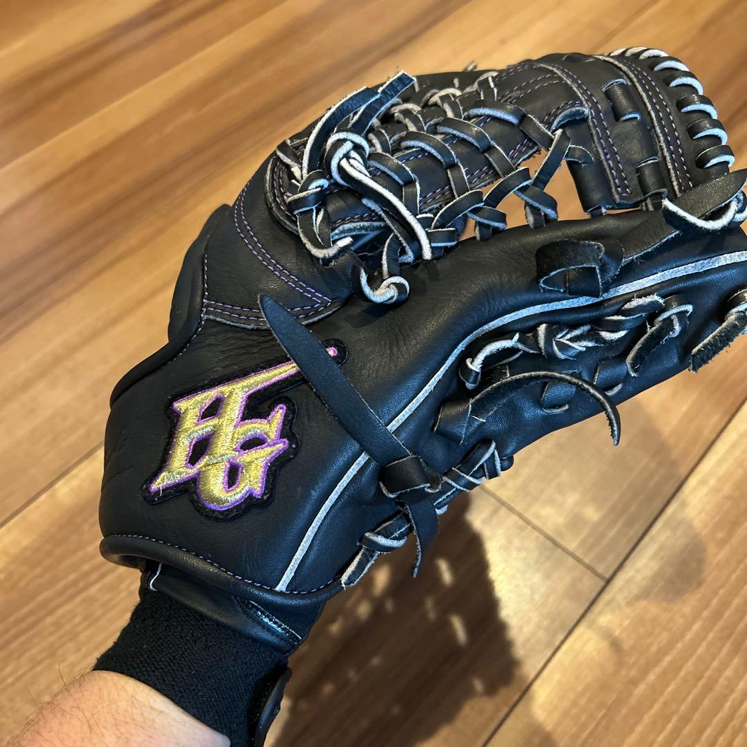 HG 黒 軟式野球グローブ　心極　内野用
