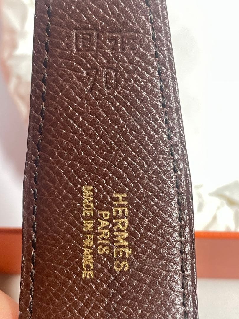 エルメス HERMES　ベルト ブラック　ブラウン 箱付き
