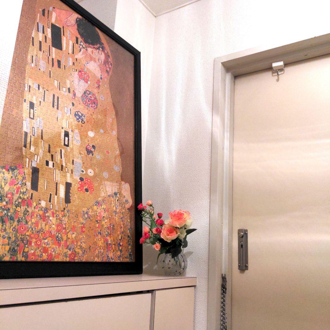 クリムト【接吻】パズル完成品　木製額縁　クリムト　インテリア