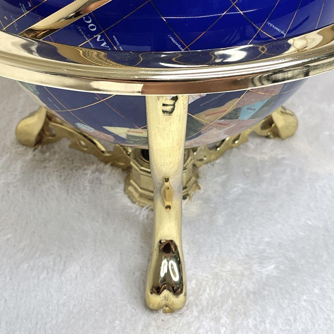 アンティーク地球儀　ゴールドスタンド　方位磁針付　猫脚　vendage