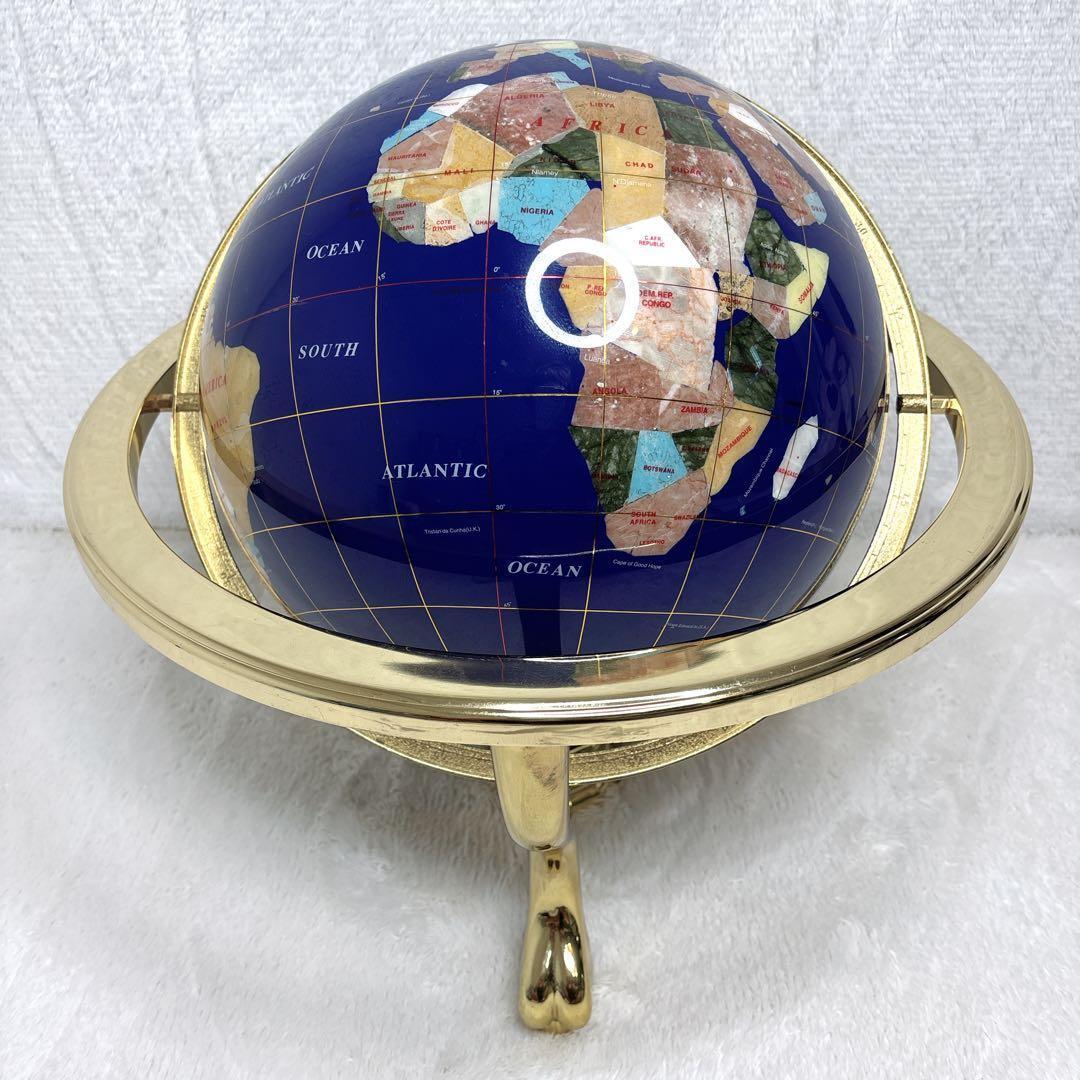 アンティーク地球儀　ゴールドスタンド　方位磁針付　猫脚　vendage