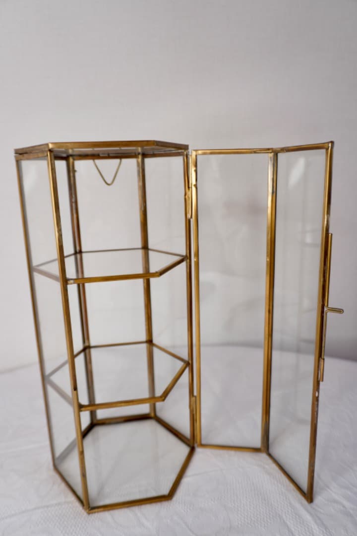 ガラスショーケース ジュエリーケース ヴィンテージ 真鍮