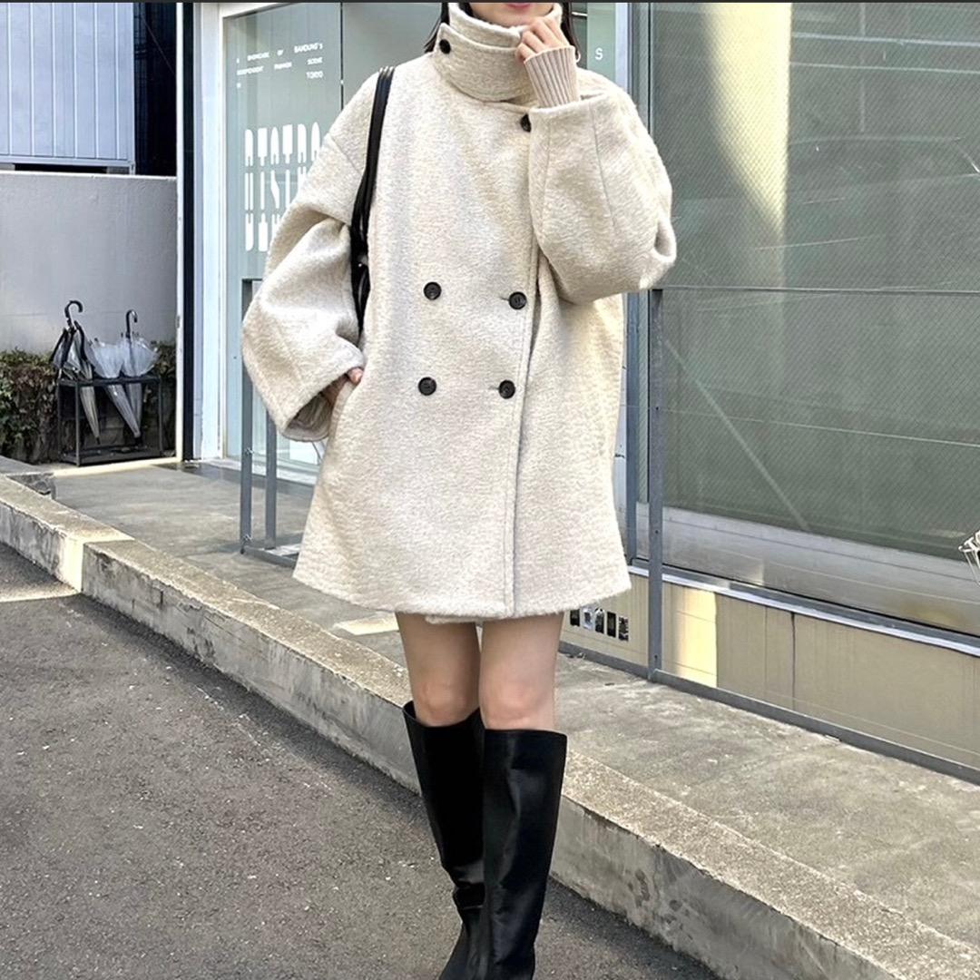 mystic シャギーミドルコートアイボリー サイズ2