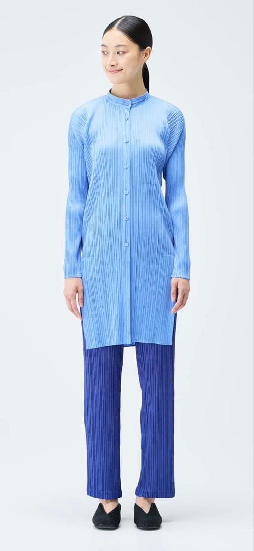 未使用　PLEATS PLEASE　長袖チュニック丈シャツ　オフホワイト