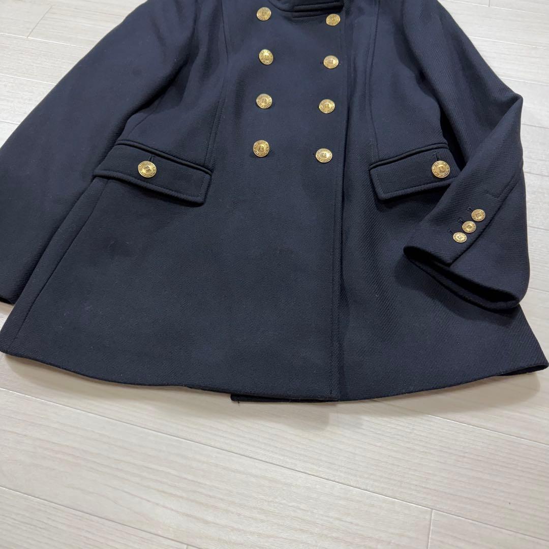 極美品 ZARA 大きい L マンテコ ナポレオン 金ボタン ダブル ブラック