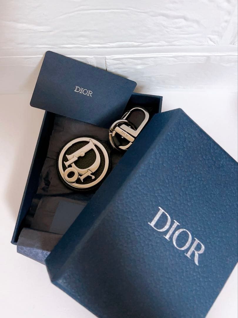 ディオール　Dior キーホルダー　キーリング　Dior ロゴ　ブラック
