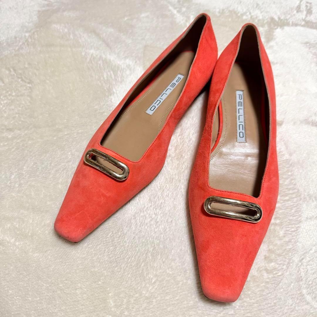 未使用級 ペリーコ アネッリ フラットシューズ ゴールド金具