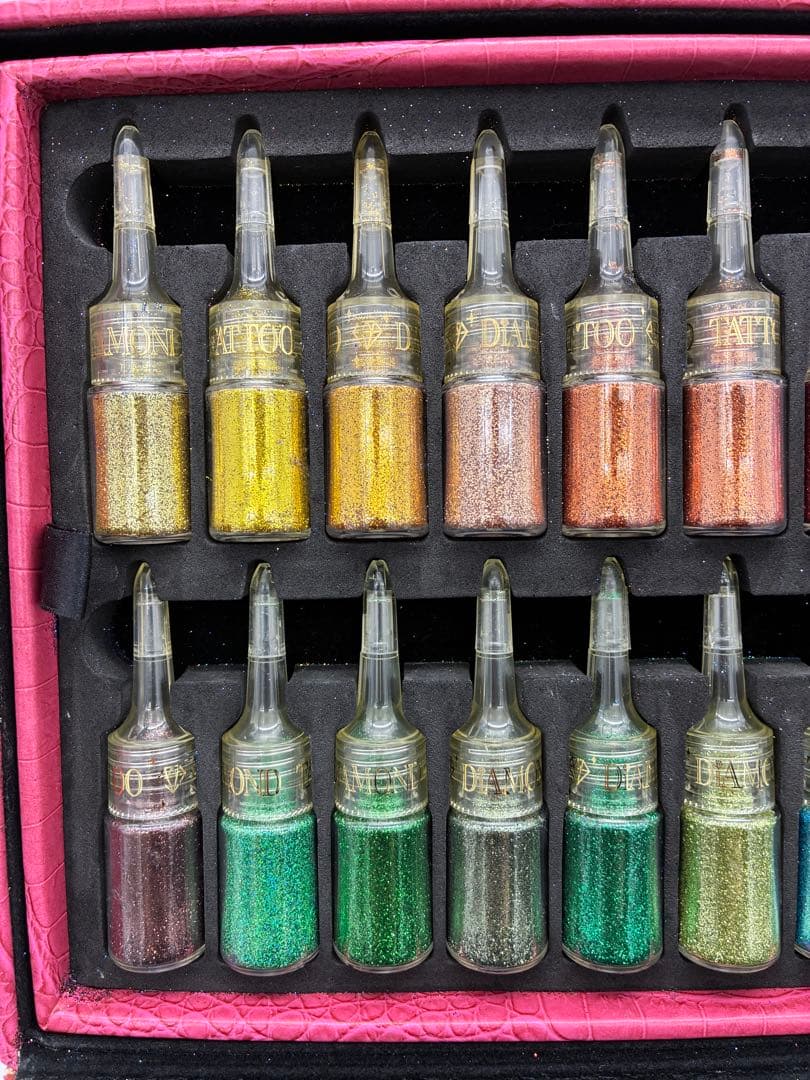 ラメパウダー　ボディージュエリー　ダイアモンドタトゥー　プロ48色セット