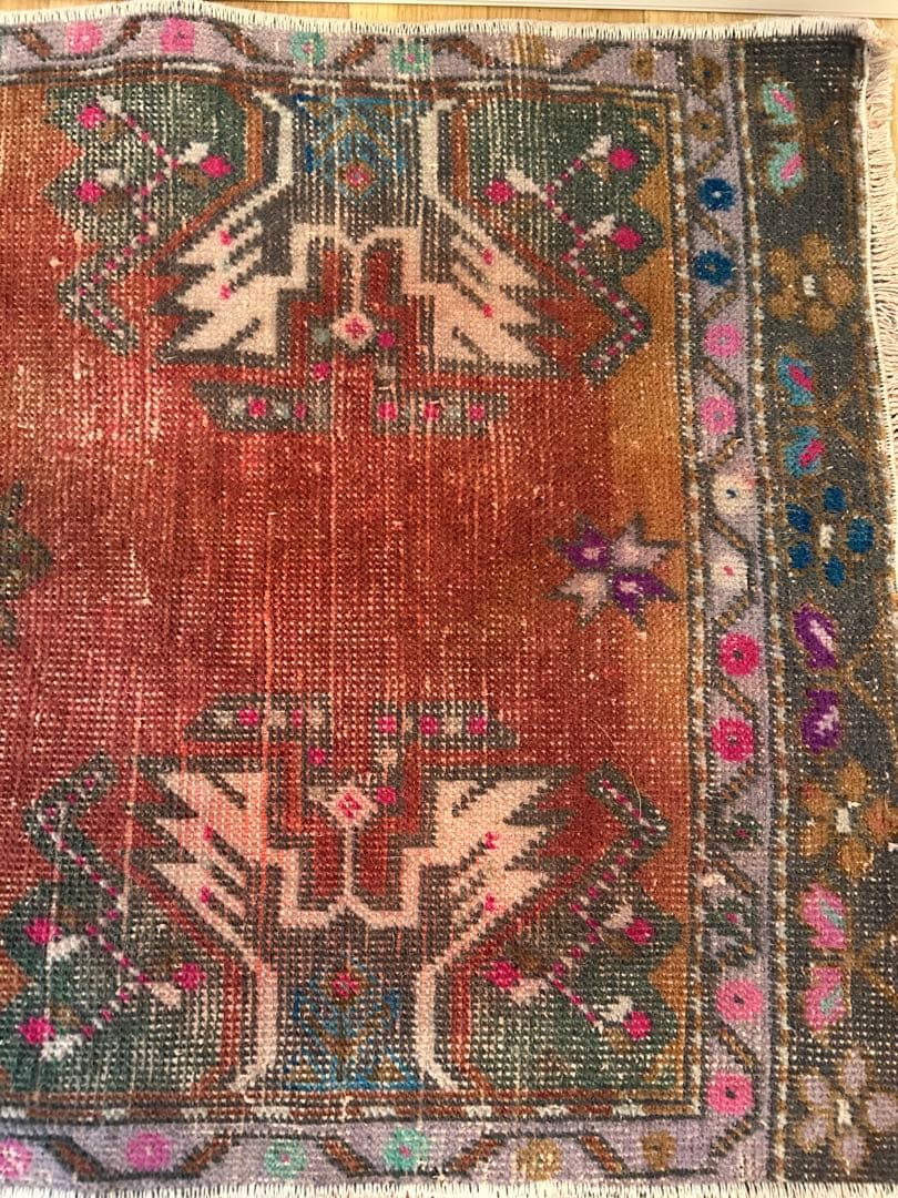 トライバルラグ・トルコヴィンテージラグ・ウール約56×120cm