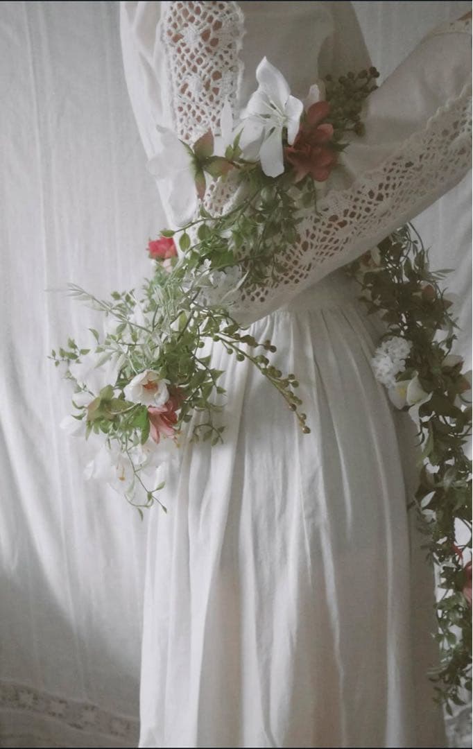 【美品】ウェディング フラワーガーランド ブーケ 約180cm 花束 結婚式