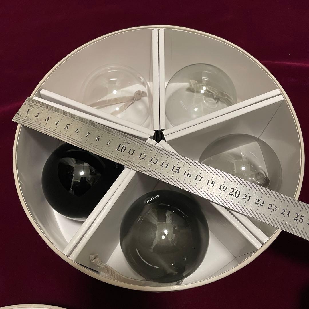  ガラスボール オーナメント グレー レッド 9個セット