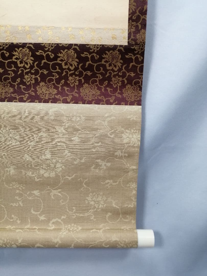 【茶道具】松村景文筆　『梅と鶯』　絵　茶軸　掛軸B931