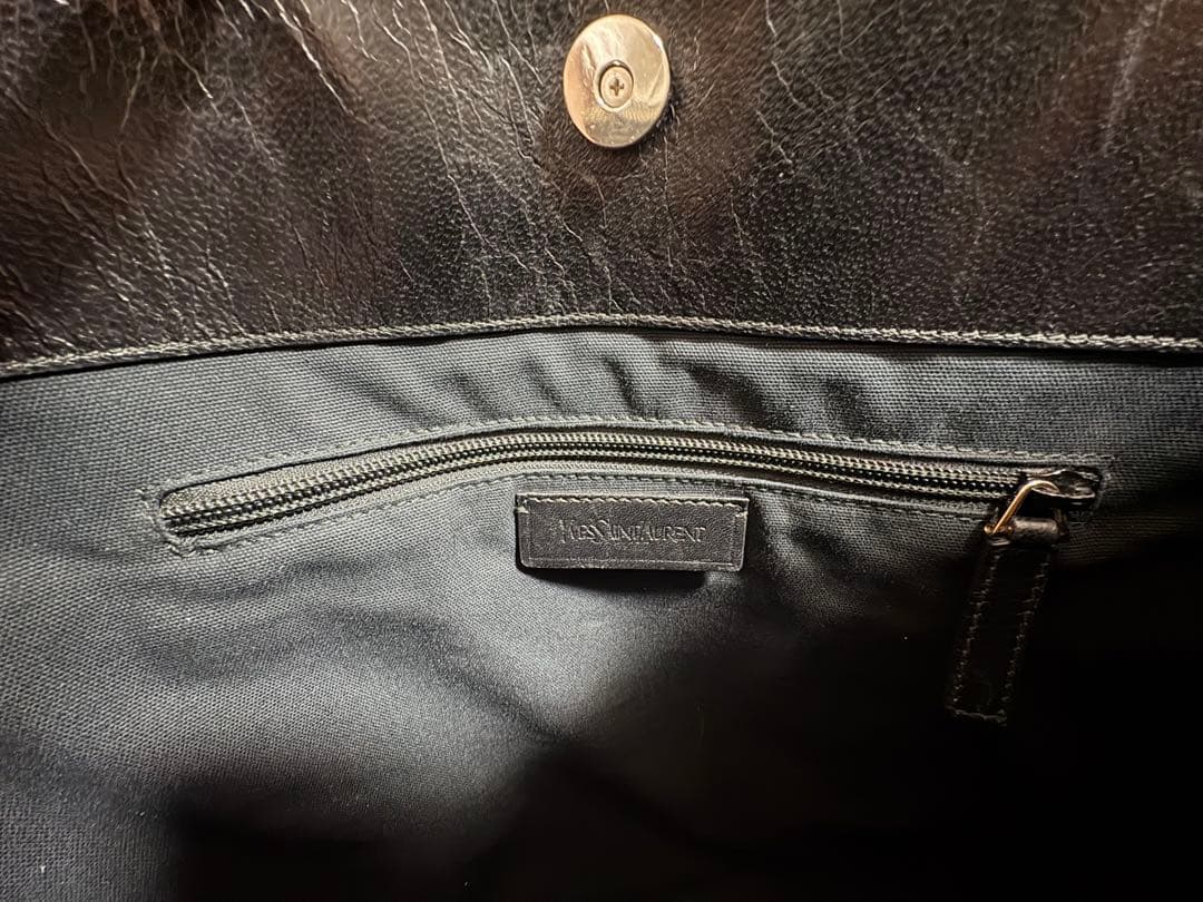 バッグ YVES SAINT LAURENT black leather bag