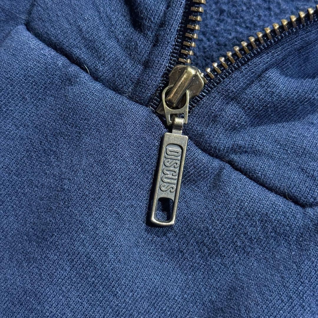 USA製 ディスカス ハーフジップスウェット ネイビー プルオーバー 90s