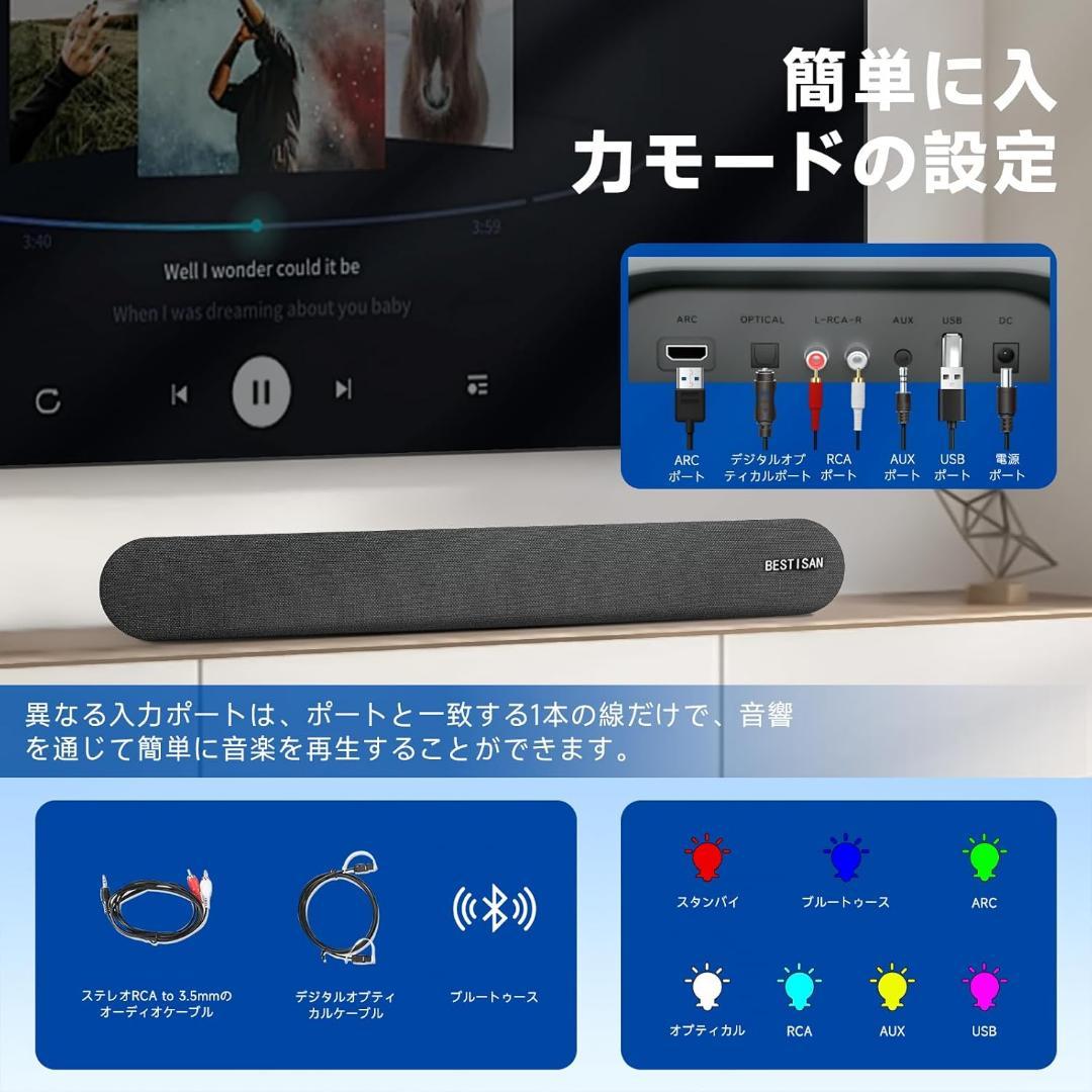 BESTISAN サウンドバー Bluetoothスピーカー PC用Soundb