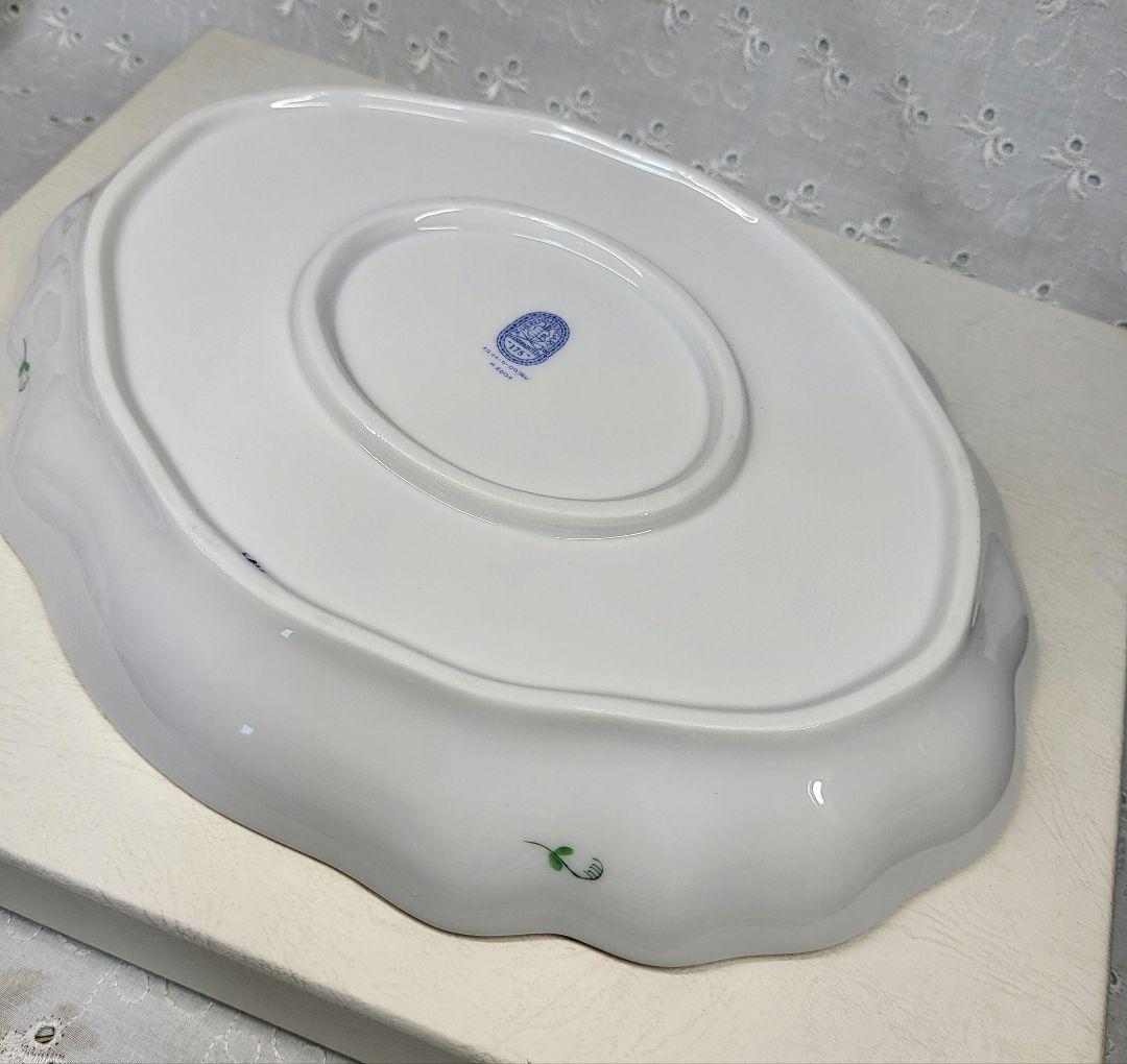 未使用✨ヘレンド アポニー グリーン オーバルプレート 大皿 楕円形 箱付き①