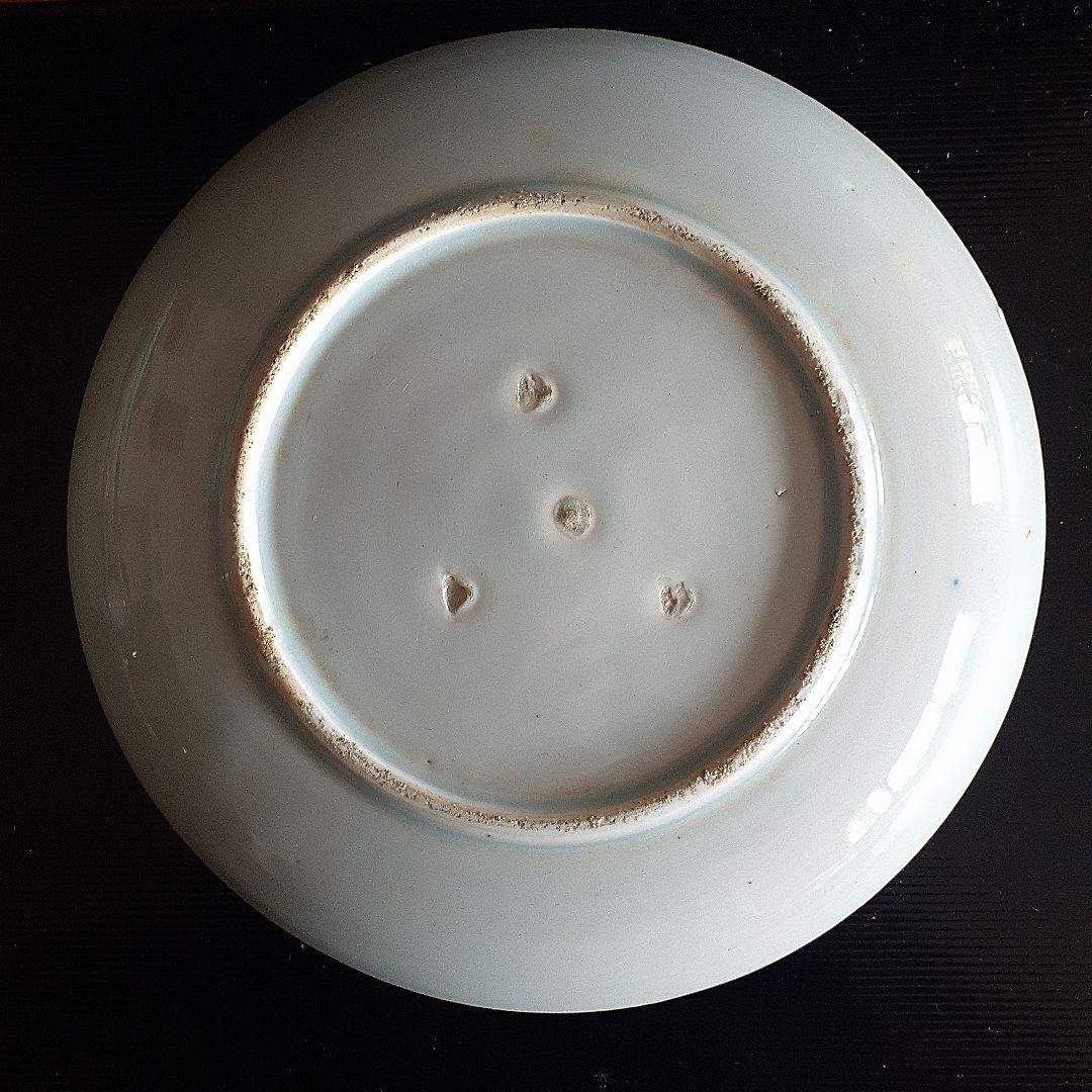 古伊万里染付け牡丹垣根文様中皿