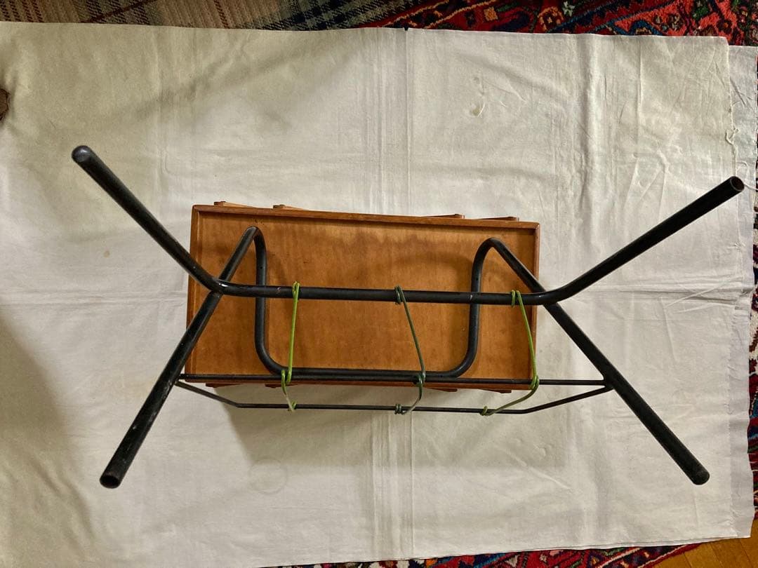 ビンテージ木製ケ-ス&本スタンド(開閉蓋式)