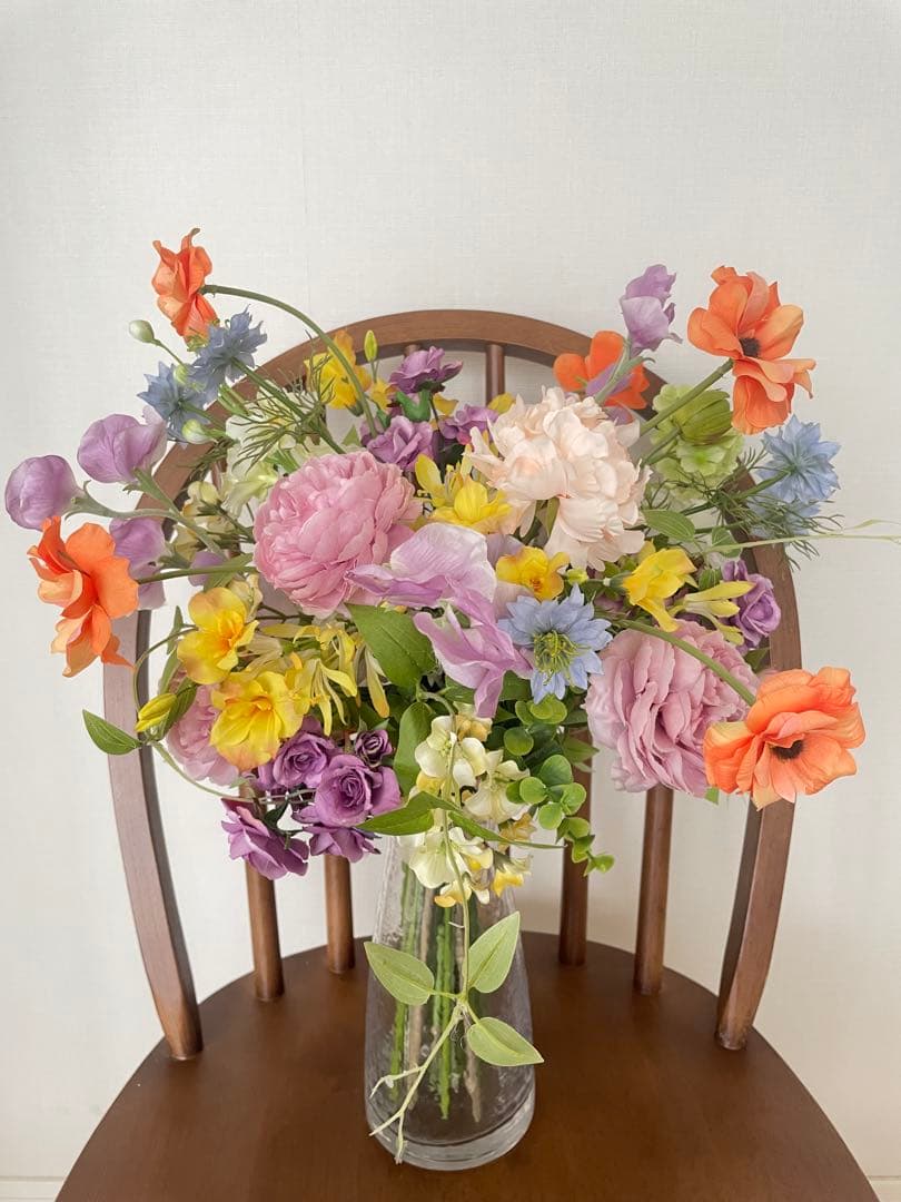 ウェディングブーケ　アーティフィシャルフラワーブーケ　カラフルブーケ