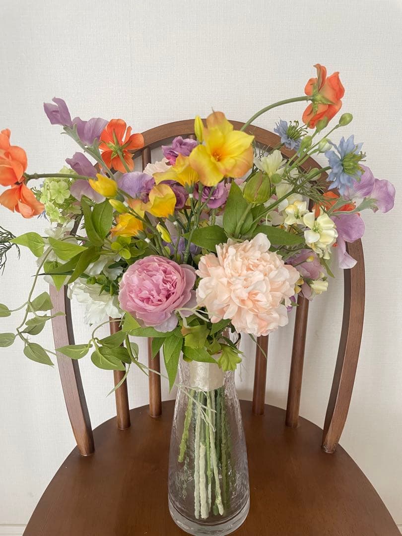 ウェディングブーケ　アーティフィシャルフラワーブーケ　カラフルブーケ