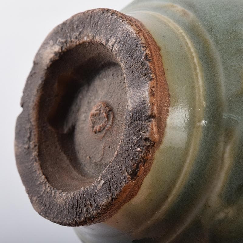 中国　青磁　花文　盃　時代箱付　M　R8208