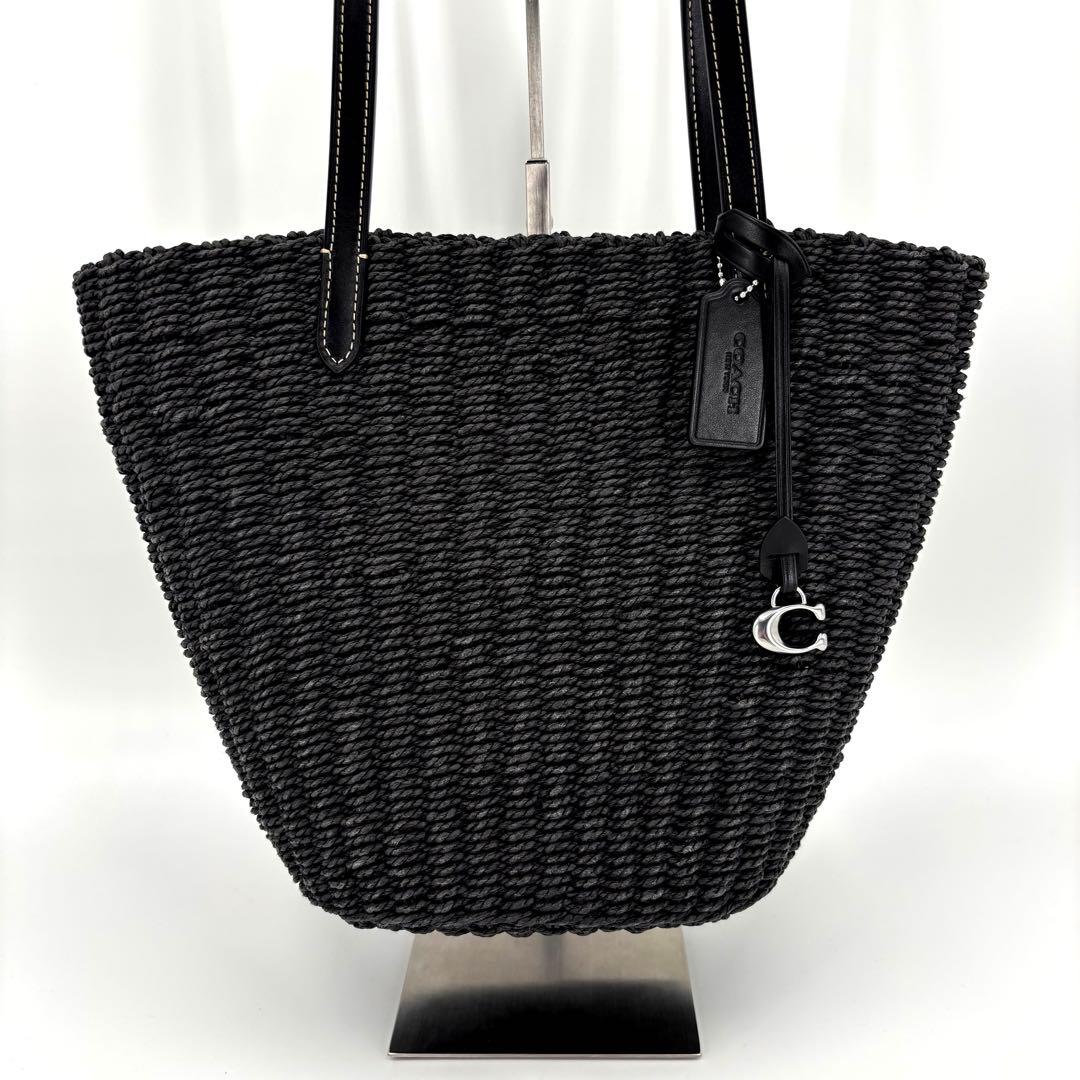 未使用級 COACH / コーチ ストロートート かごバック スモール ブラック