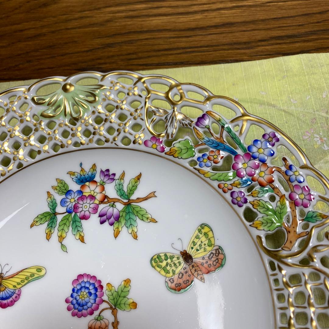 ヘレンド　ヴィクトリアブーケ　透かしプレート