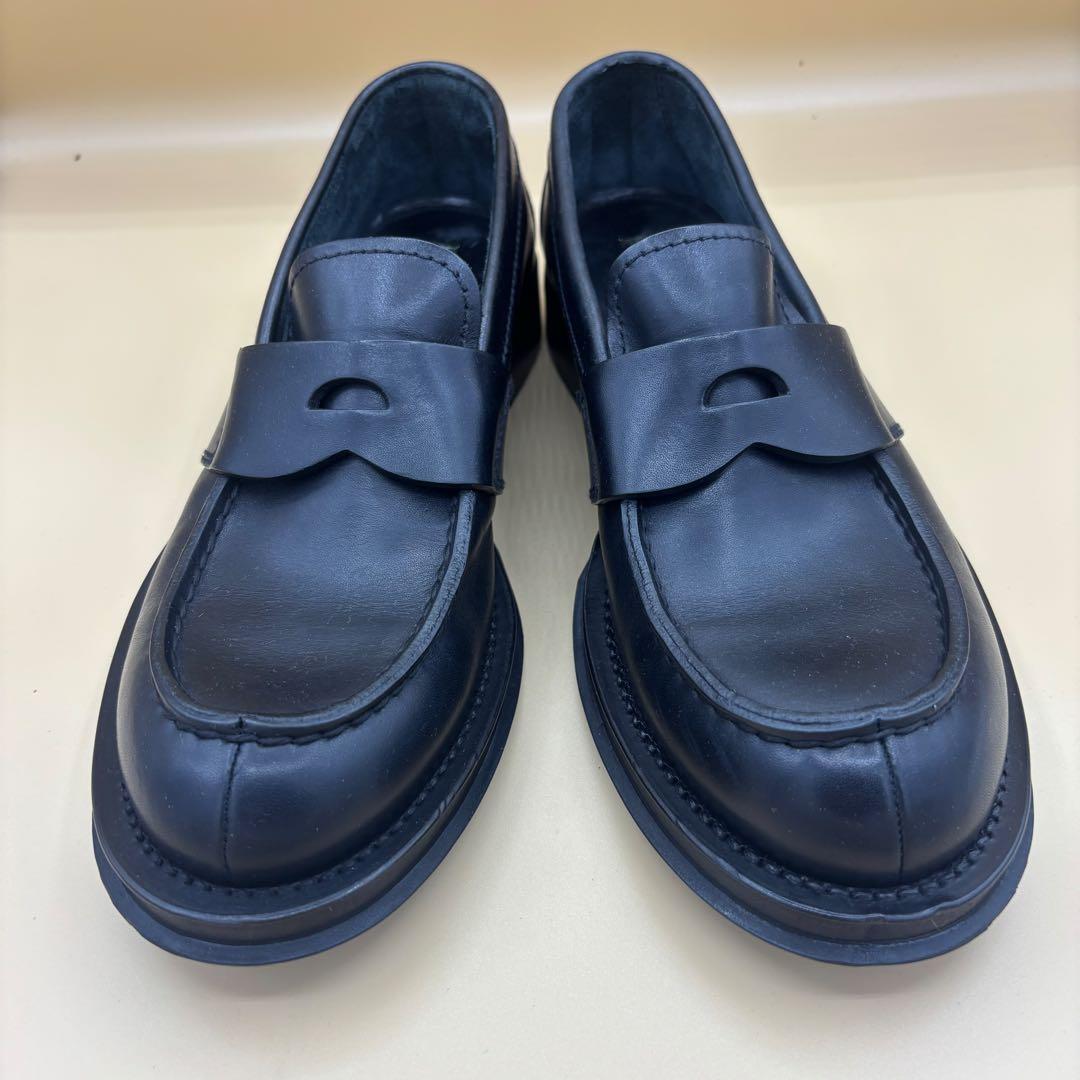PRADA 黒 ローファー メンズ 7 1/2 レザー