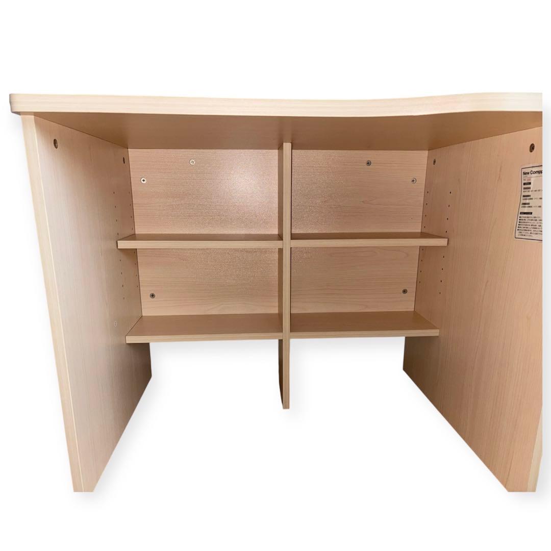 【美品】ロウヤパソコンデスク収納一体型大容量コンパクト学習机ライトナチュラル