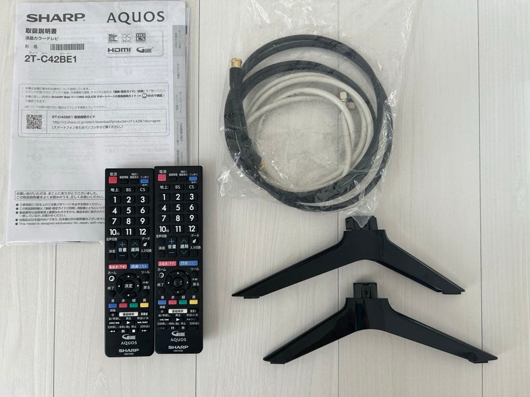 SHARP 42型液晶テレビ 2T-C42BE1 ※箱有・壁掛機器無