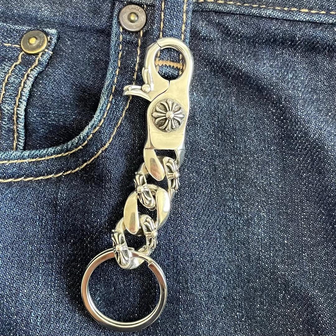 【特別製】美品　シルバー925　クロスフック　メンズ　キーホルダー　キーチェーン