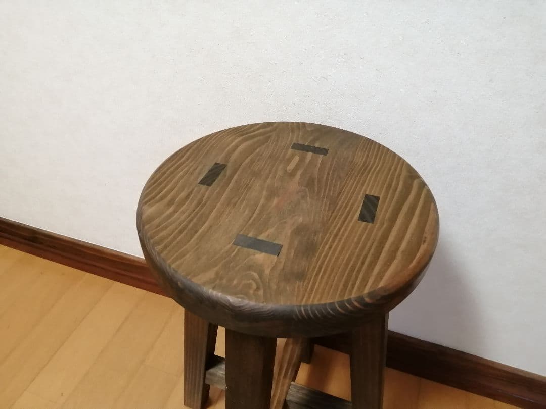 【ほぞ組】木製スツール　高さ75cm　丸椅子　stool 　花瓶台