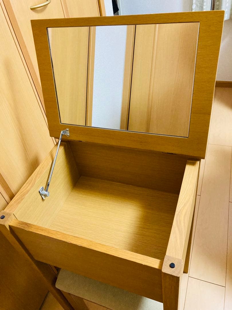【無印良品】木製ドレッサー ミラー付き 椅子付き