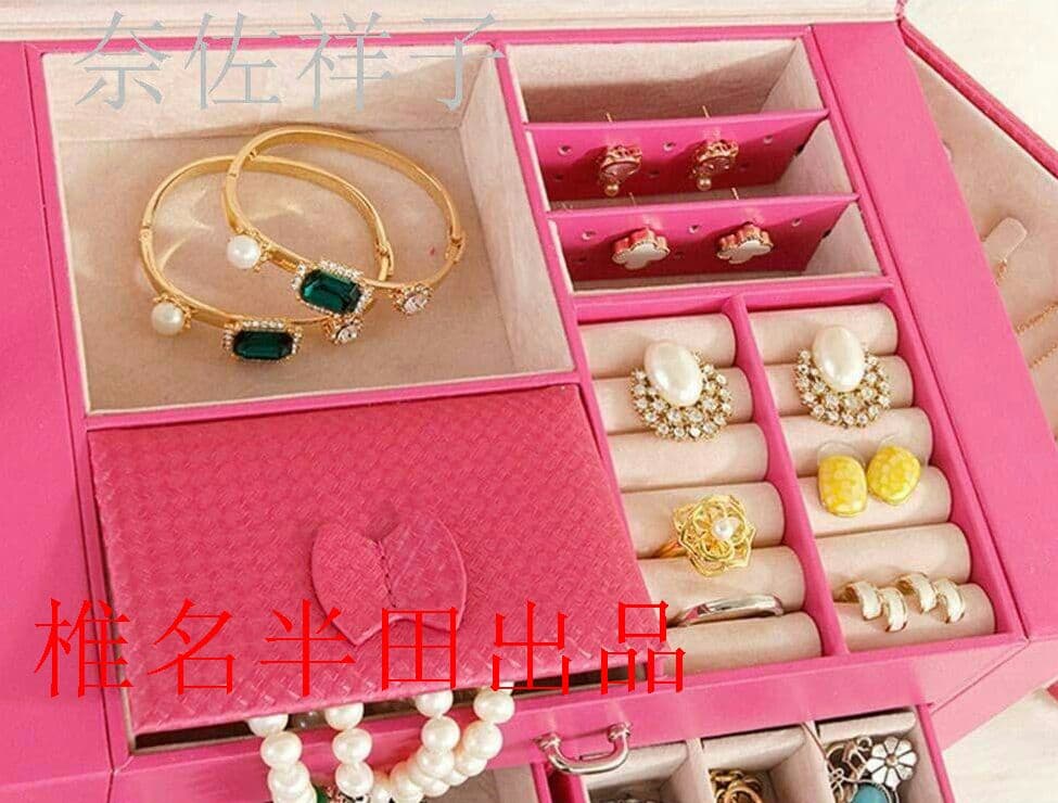 00.ジュエリー収納ボックス アクセサリーケース 宝石箱 ミラー 鏡付き 4D