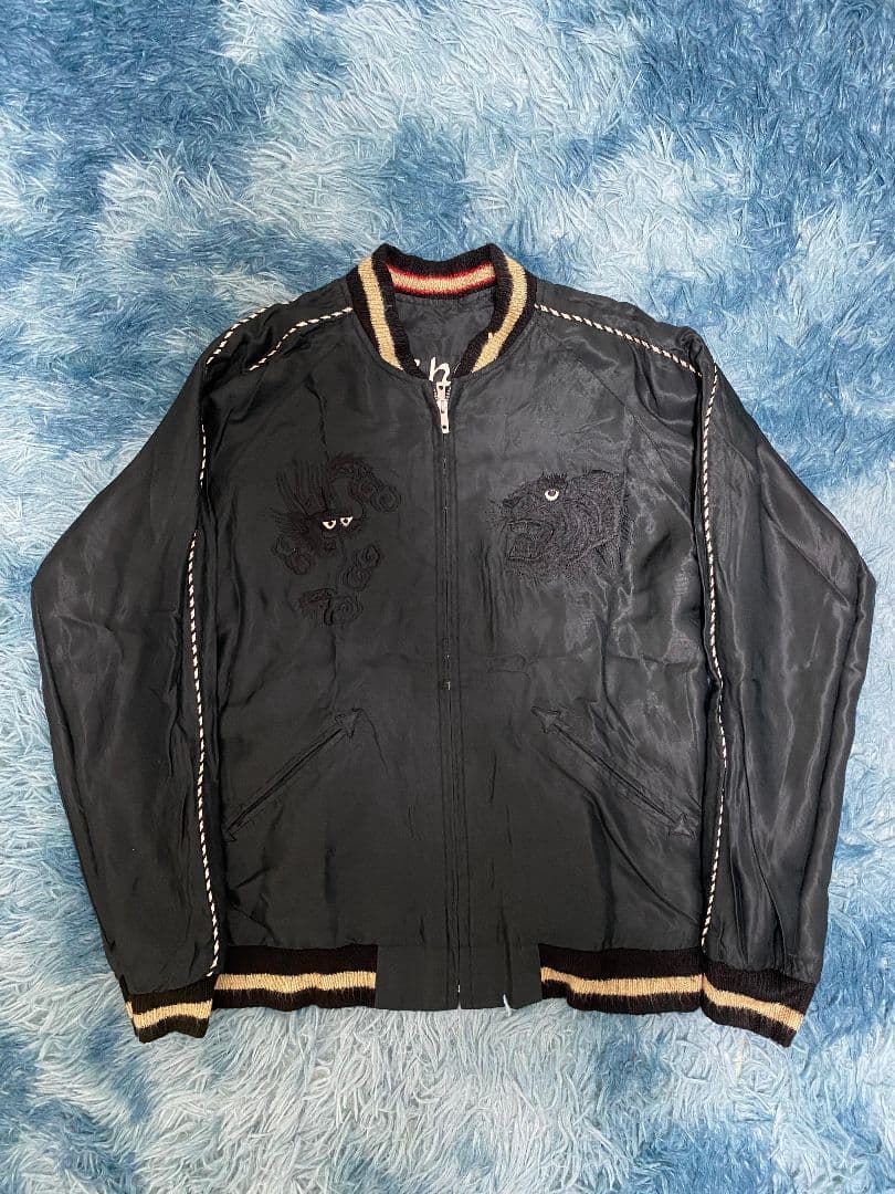 美品　希少beams x テーラー東洋スカジャン 黒龍虎　サイズF