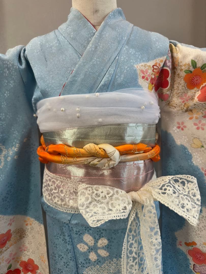 正絹　絞り　高級着物セット　7歳