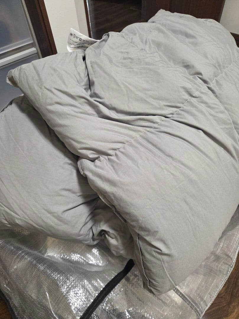 ダブル ホワイトダックダウン90％ 充填量1.7kg グレー 羽毛布団