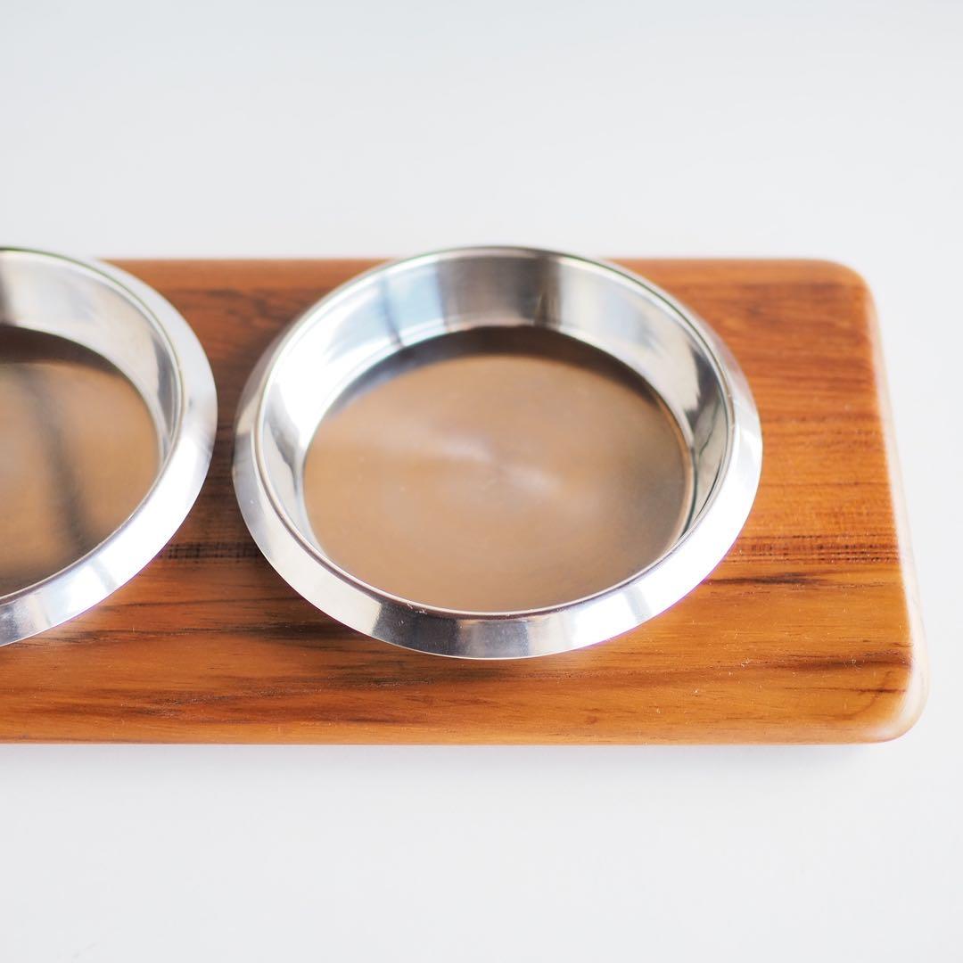 デンマーク製 DIGSMED チークトレイ ステンレスディッシュ 北欧