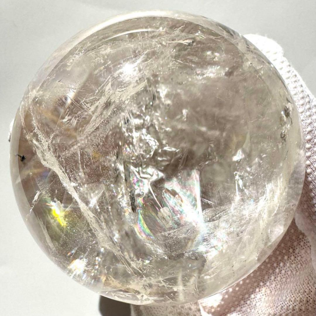 綺麗 虹入り ヒマラヤレインボー 水晶 丸玉 67.2mm